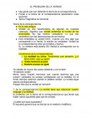 El problema de la verdad. Teoría de la correspondencia