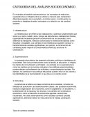 Categorías del análisis socioeconómicos