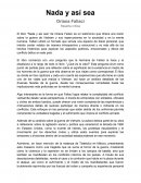 Nada y así sea, Orianna Fallaci