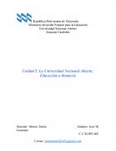 La Universidad Nacional Abierta: Educación a distancia