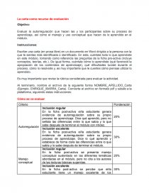 La carta como recurso de evaluación. Página 1