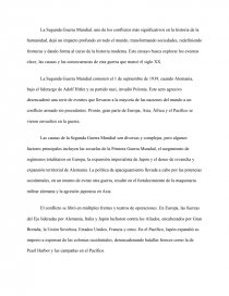 Ensayo sobre la Segunda Guerra Mundial. Página 1