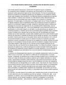 Una mirada desde la democracia, construcción de derechos social y ciudadanía