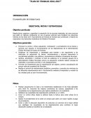 Plan de trabajo. Objetivos, metas y estrategias