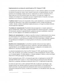 Implementación de un sistema de control basado en PLC Siemens S7-1200. Página 1