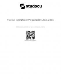 Práctica - Ejemplos de Programación Lineal Entera. Página 1