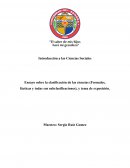 Ensayo sobre la clasificación de las ciencias (Formales, fácticas y todas sus subclasificaciones), y tema de exposición