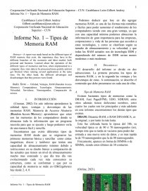 Tipo de Memoria RAM. Página 1