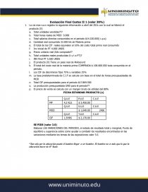 Evaluación Final Costos. Página 1