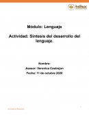 Síntesis del desarrollo del lenguaje