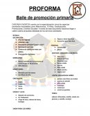 Proforma. Baile de promoción primaria