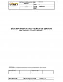 Descripción de cargo técnico de servicio