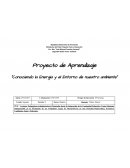 Proyecto Escolar: Conociendo la Energía y el Entorno de nuestro ambiente
