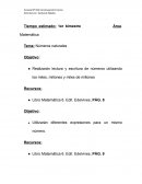 Planificación: Números naturales