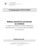 Instalaciones eléctricas de distribución de media y baja tensión de la urbanización ”Santa Inés”