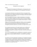El Papel de la Tecnología de la Información y la Comunicación en la Transformación de la Investigación en la Sociedad del Conocimiento