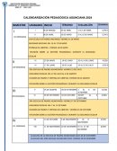 Calendarización pedagógica asunciana