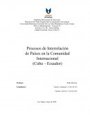 Proceso de Interrelación de Paises (Cuba - Ecuador)