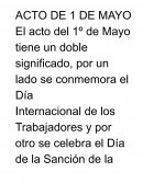Acto de 1 de mayo Día Internacional de los Trabajadores