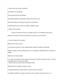 Modelos de inventarios determinísticos. Página 1