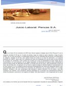 Informe jurídico. Juicio Laboral: Pencas S.A