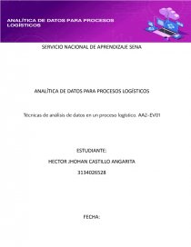 Técnicas de análisis de datos en un proceso logístico. AA2-EV01. Página 1