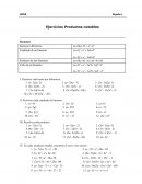 Trabajo de productos notables