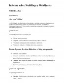 Nforme sobre WebBlogs y WebQuests