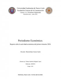 Reporte económico del 1er Trimestre 2024. Página 1
