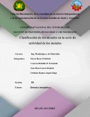 Clasificación de los metales en la serie de actividad de los metales
