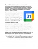 Propuesta de planificación en razón a los eventos importantes