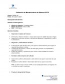 Cotización de Mantenimiento de Sistema CCTV