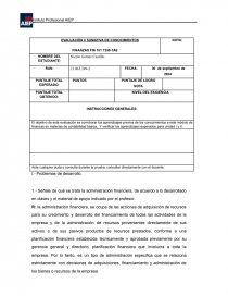 Evaluación Finanzas. Página 1