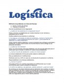 Logística. Definición de problemas en el área de finanzas