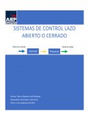 Tipos de sistemas de control. Lazo abierto o cerrado