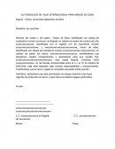 Autorización de viaje internacional para menor de edad