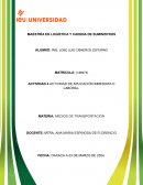 Logistica y cadena de suministros. Medios de transportación