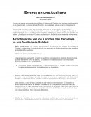 Errores en una auditoria