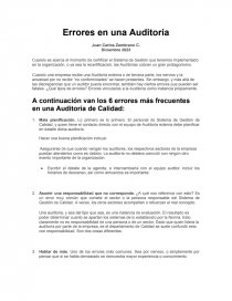 Errores en una auditoria. Página 1