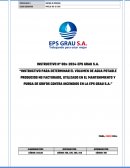 Instructivo para determinar el volumen de agua potable producido no facturado, utilizado en el mantenimiento y purga de grifos contra incendios en la EPS Grau S.A.