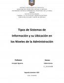 Tipos de sistemas de información y su ubicación en los niveles de la administración