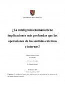 ¿La inteligencia humana tiene implicaciones más profundas que las operaciones de los sentidos externos e interos?