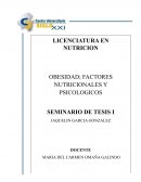 Obesidad: Factores nutricionales y psicológicos