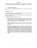 Proceso adquisición de empresa de transporte de valores