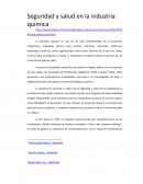 Seguridad y salud en la industria química