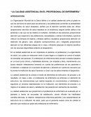 La calidad asistencial en el profesional de enfermería