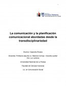 La comunicación y la planificación comunicacional abordadas desde la transdisciplinariedad