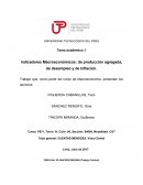 Indicadores macroeconómicos: de producción agregada, de desempleo y de Inflación