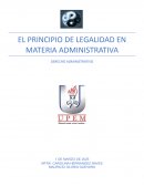 Principio de legalidad en materia administrativa Derecho administrativo