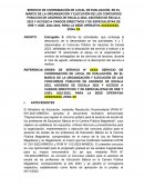 Servicio de coordinación de local de evaluación, en el marco de la organización